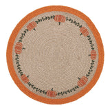 Harvest Blessings Pumpkin Braided Trivet 12"-Lange General Store
