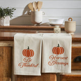 Harvest Blessings Pumpkin Tea Towel Set of 2-Lange General Store