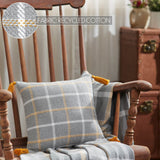 Harvest Blessings Woven Plaid Pillow 12x12-Lange General Store