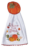 Harvest Pumpkin Hang-Ups Kitchen Towel-Lange General Store