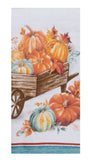 Harvest Pumpkin Wheelbarrow Terry Towel-Lange General Store