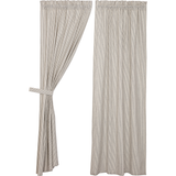 Hatteras Seersucker Blue Ticking Stripe Panel Curtains-Lange General Store