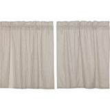 Hatteras Seersucker Blue Ticking Stripe Tier Curtains 36"-Lange General Store