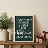 Square lifestyle image of Have Yourself A Merry Little Christmas Sign on a console table