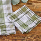 Hayson Sage Plaid Dishcloth Set of 3