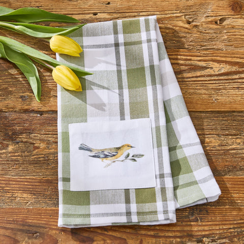 Hayson Sage Plaid Goldfinch Dishtowel-Lange General Store
