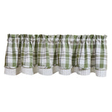 Hayson Sage Plaid Layered Valance