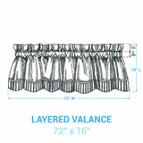 Hayson Sage Plaid Layered Valance-Lange General Store