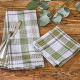 Hayson Sage Plaid Waffle Dishtowel
