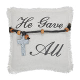 Celebrate Grace He Gave All Cross Ornament Pillow-Lange General Store