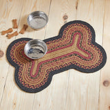  Heirloom Farm Dog Bone Braided Waterproof Rug Mat – Medium 15x23 – Mustard Tan, Raven Black, Burgundy