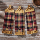 Heirloom Farm Primitive Check Button Loop Tea Towel Set of 3-Lange General Store