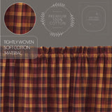 Heirloom Farm Primitive Check Prairie Curtains-Lange General Store