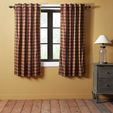 Heritage Farms Primitive Check Short Panel Curtains-Lange General Store