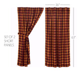 Heirloom Farm Primitive Check Short Panel Curtains