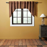 Heritage Farms Primitive Check Swag Curtains-Lange General Store