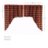 Heirloom Farm Primitive Check Swag Curtains