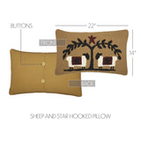 Heirloom Farm Sheep Hooked Pillow-Lange General Store