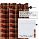 Heirloom Farms Primitive Check Blackout Panel Curtain-Lange General Store
