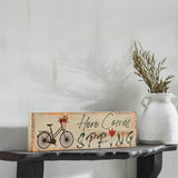 Here Comes Spring w/ Bicycle & Tulip Wall Sign-Lange General Store