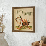 Hippity Hoppity Bunny & Carrot Wagon Wall Sign-Lange General Store