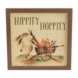 Hippity Hoppity Bunny & Carrot Wagon Wall Sign-Lange General Store