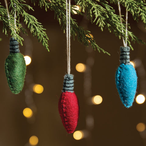 Holiday Lights Felt Ornament Set of 12-Lange General Store