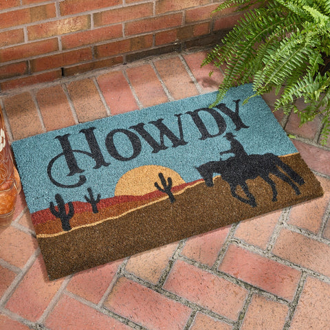 Howdy Cowboy Door Mat-Lange General Store