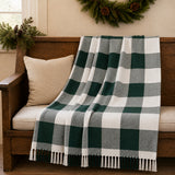 Hunter Green Check Woven Throw