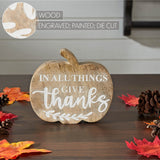 In All Things Give Thanks Pumpkin Wood Decor-Lange General Store