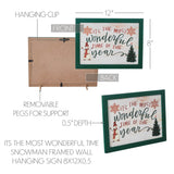 It's The Most Wonderful Time Snowman Framed Sign-Lange General Store