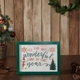 It's The Most Wonderful Time Snowman Framed Sign-Lange General Store