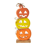 Jack O'Lantern Stack Wood Decor-Lange General Store