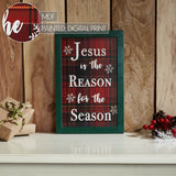 Jesus Is The Reason Plaid Framed Wall Hanging Sign-Lange General Store