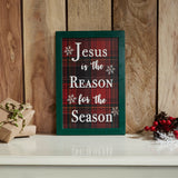 Jesus Is The Reason Plaid Framed Wall Hanging Sign-Lange General Store