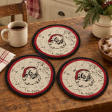 Jolly Ole Santa Braided Trivet 8" Set of 3