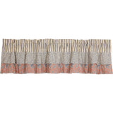 Kaila Ticking Blue Ruffled Valance-Lange General Store