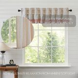 Kaila Ticking Blue Ruffled Valance-Lange General Store