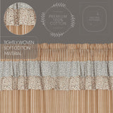 Kaila Ticking Gold Ruffled Long Panel Curtains-Lange General Store