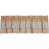 Kaila Ticking Gold Ruffled Valance-Lange General Store