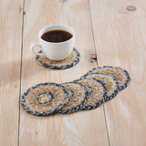 Navy Rose Braided Coasters-Lange General Store