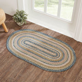 Navy Rose Collection Braided Rugs - Oval - Lange General Store