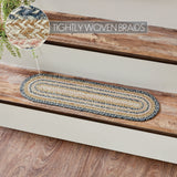 Navy Rose Stair Tread Rug - Oval-Lange General Store