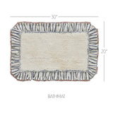 Kaila Ticking Blue Bath Mat-Lange General Store