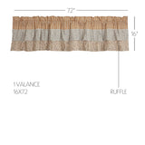 Kayley Ticking Gold Ruffled Valance