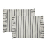 Kayley Ticking Stripe Ruffled Placemat Set of 2-Lange General Store