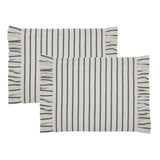 Kayley Ticking Stripe Ruffled Placemat Set of 2-Lange General Store