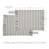 Kayley Ticking Stripe Ruffled Placemat Set of 2-Lange General Store