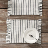 Kayley Ticking Stripe Ruffled Placemat Set of 2-Lange General Store