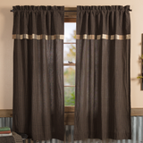 Kettle Grove Plaid Block Border Short Panel Curtains-Lange General Store